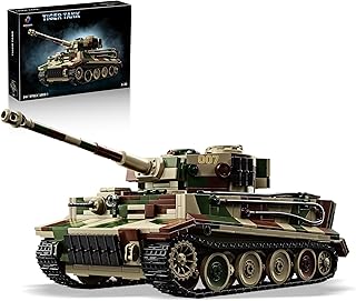 WW2 Tiger Tank 007 Building Sets, Army Military Vehicles Model Kits World War II Collectible for Adults Boys 14+ 1603Pcs