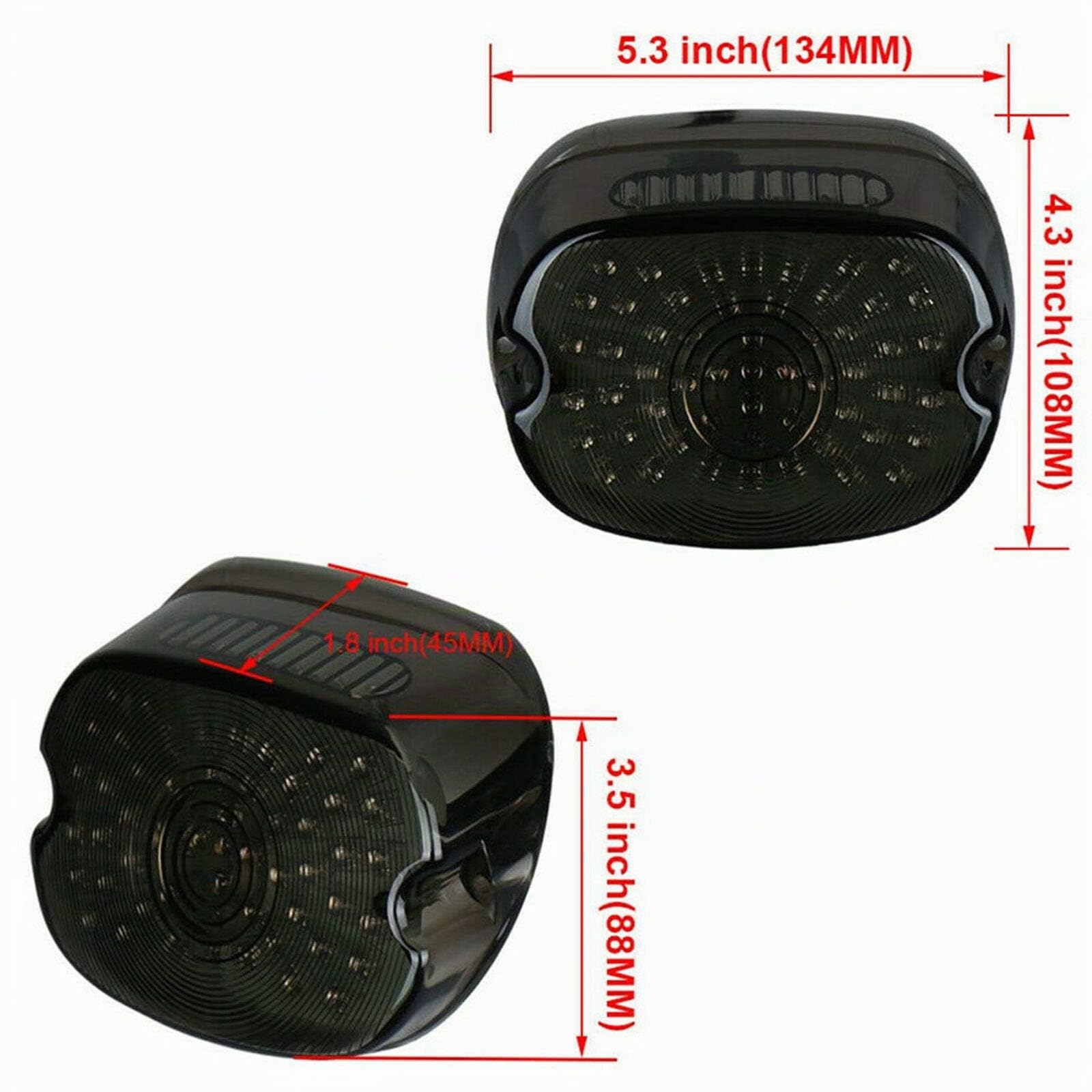Baceyong Feu de Freinage Arrière à LED, Profil Bas Compatible avec Harley Dyna Road King Glide Universel Electra