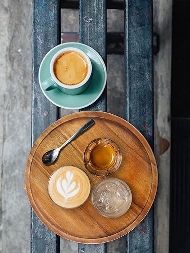 Miniatura 7 de Bandeja decorativa de madera para mesa de café y decoración del hogar bandeja redonda de madera para centro de mesa bandeja pequeña para velas