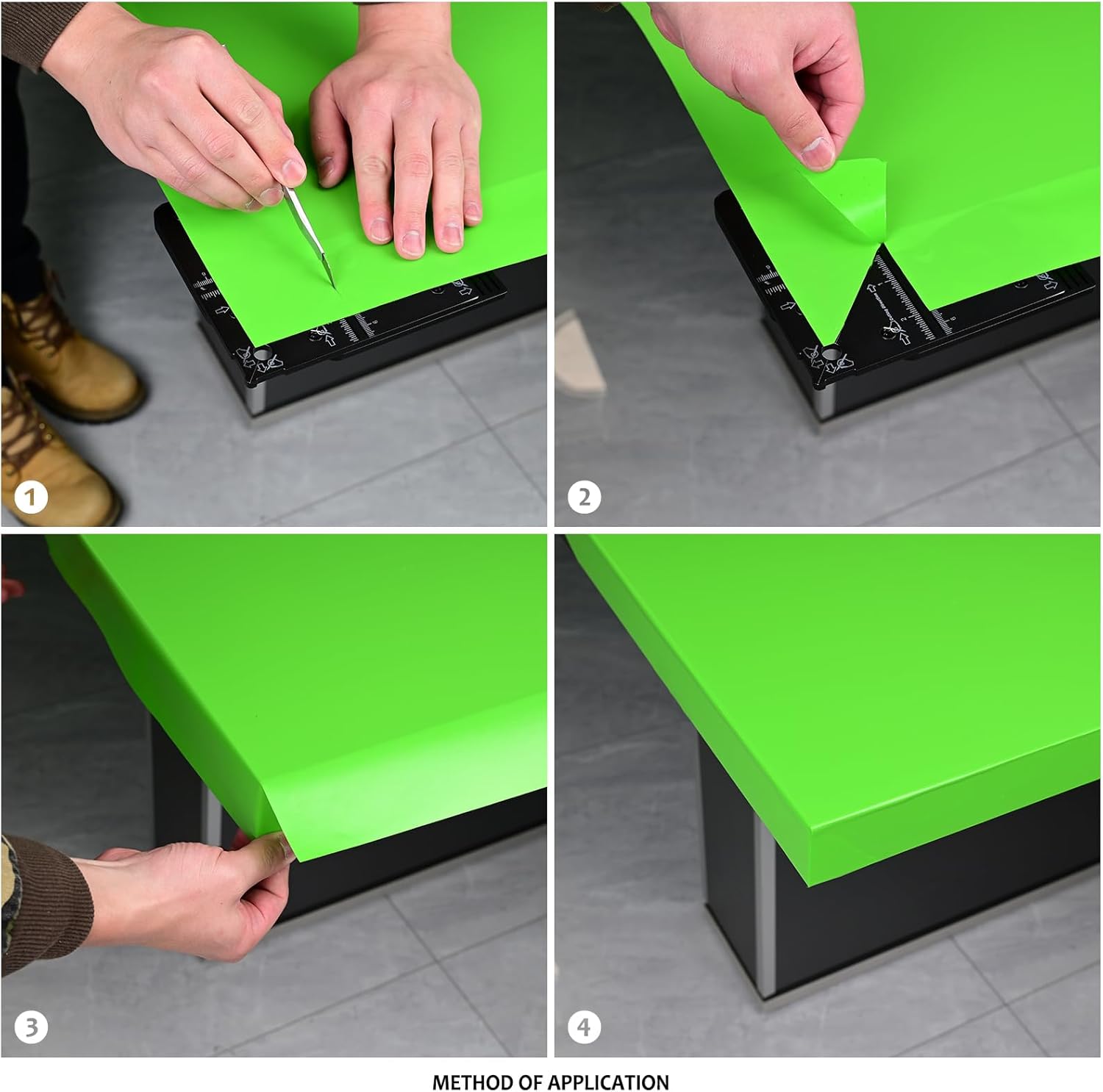 FOSHIO Aluminum Edge Wrap Cutting Template Tool, Template Ruler Drafting Tools for Furniture Wrapping, Gift Wrapping, Wallpaper, Vinyl Wrapping. Window Film Application Cutting Guide Tools