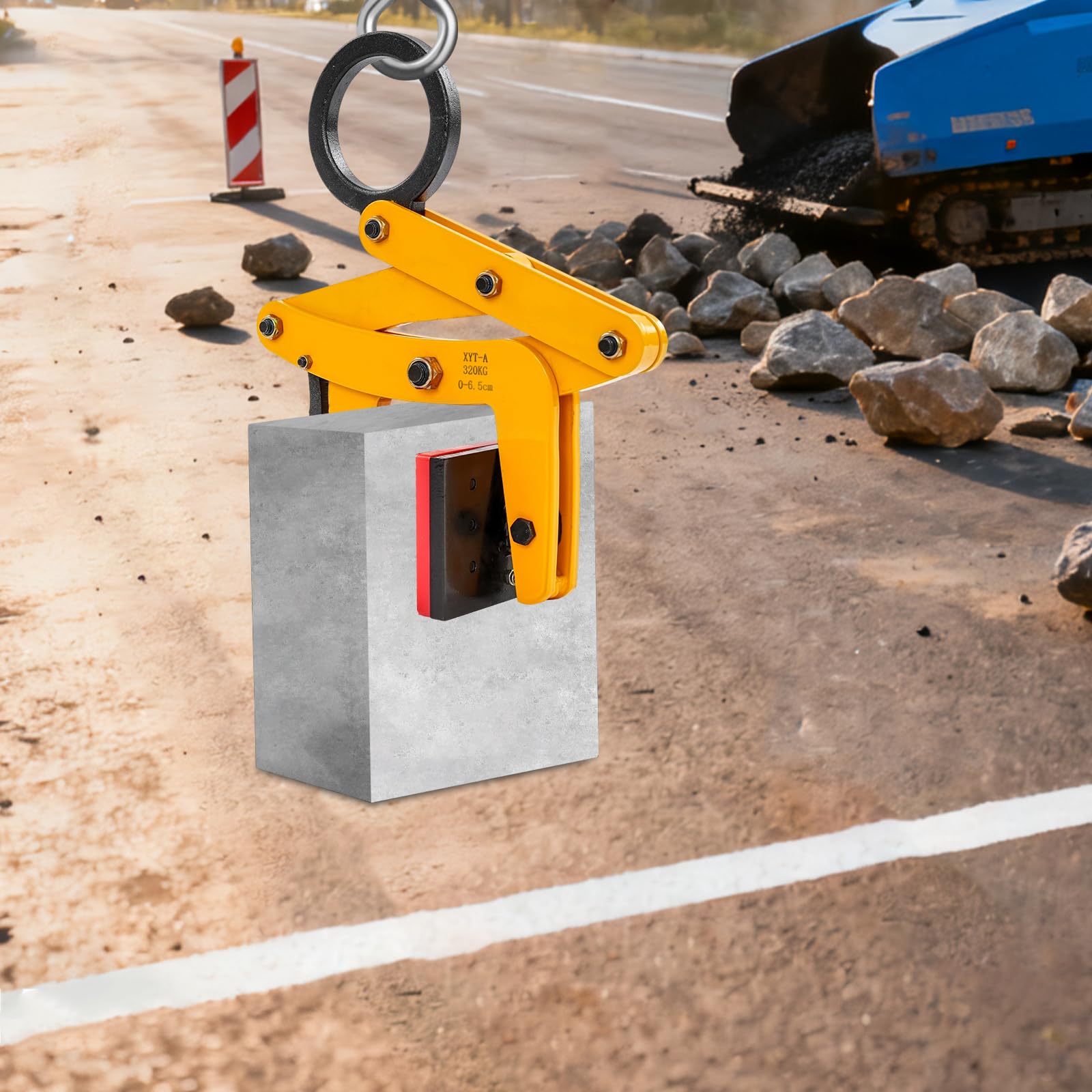 Palettenzange 320kg Industrie Manganstahl Abziehklemme 0-6.5cm mit Anti-Rutsch Pads Bordsteinzange für Gabelstapler Holztransport Usw