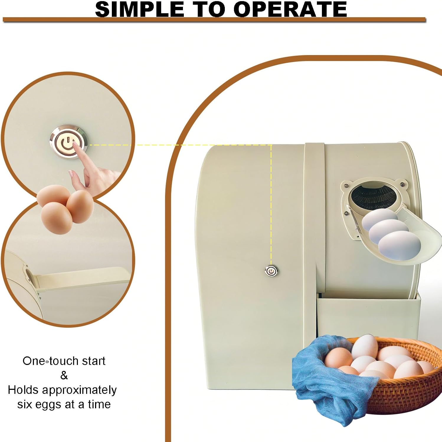 Electric Egg Washing Machine, Home/Commercial Automatic Egg Cleaning Machine, Egg Brushing Machine with Roller Brush for Chicken Duck Goose Egg (Single-barrel)