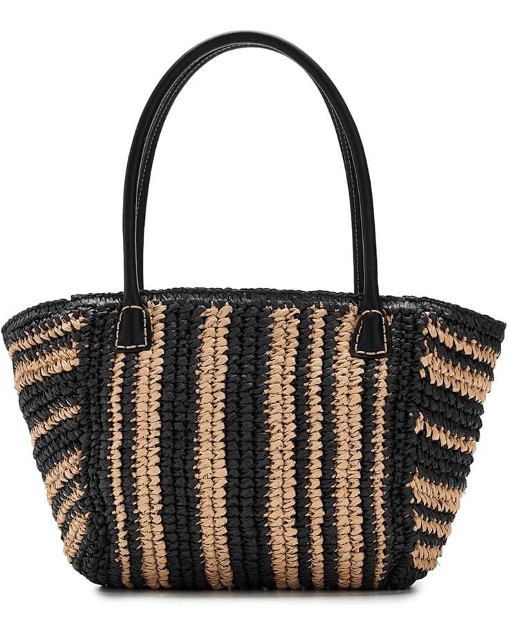 Madewell Mini Black And White Straw Tote - Main View