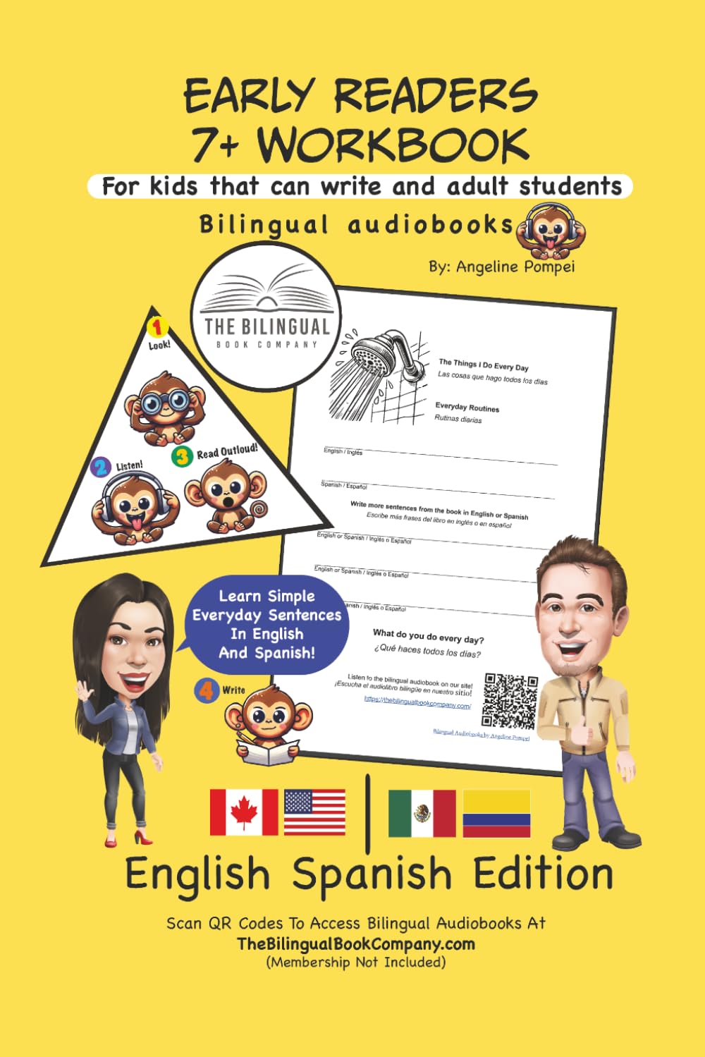 Early Readers 7+ Workbook: Bilingual Audiobooks: English-Spanish Edition