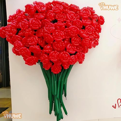 Miniatura 5 de 260 globos rojos, gruesos, paquete de 100 globos largos torcidos mágicos delgados para arco de globos, animales, payaso, niños, cumpleaños, fiesta,