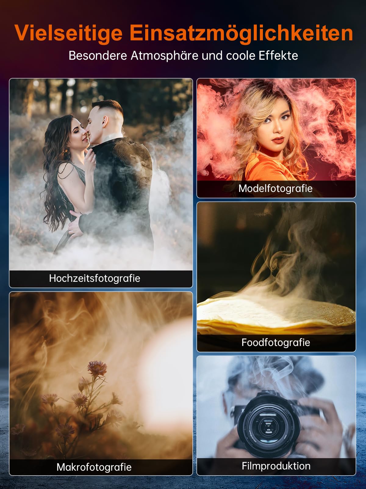 Rollei Smoke Master - Mobile akkubetriebene Nebelmaschine für vielseitige Atmosphäre und Coole Effekte in Foto- und Videografie
