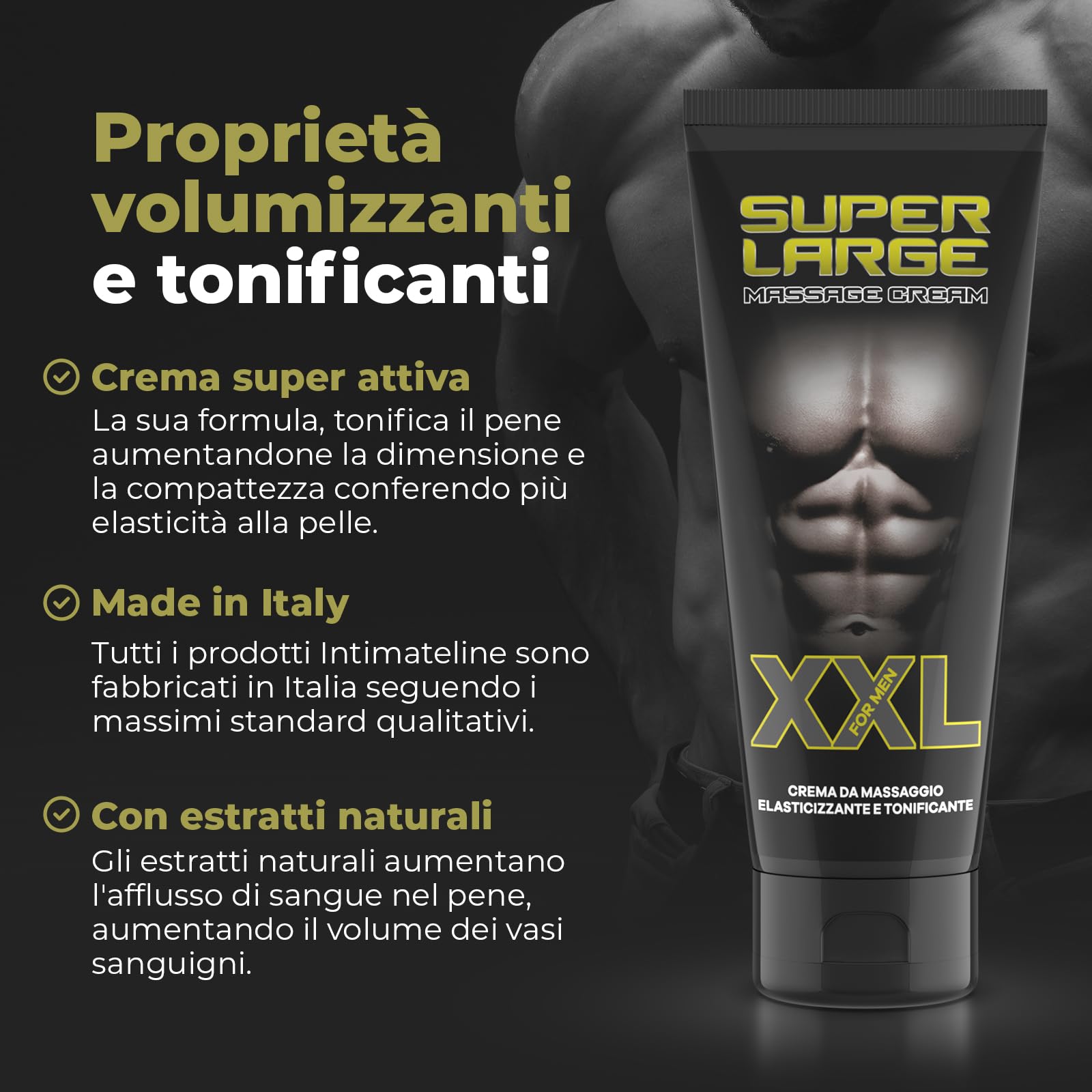 INTIMATELINE | Super Large - Crème Volumisante pour le Pénis, Augmente le Volume et la Fermeté, 75 ml