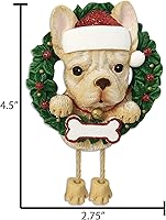 Vista 3 de Elfos - Adornos de Navidad personalizados para perros, corona de bulldog francés y adorno para la primera Navidad de los amantes de los perros
