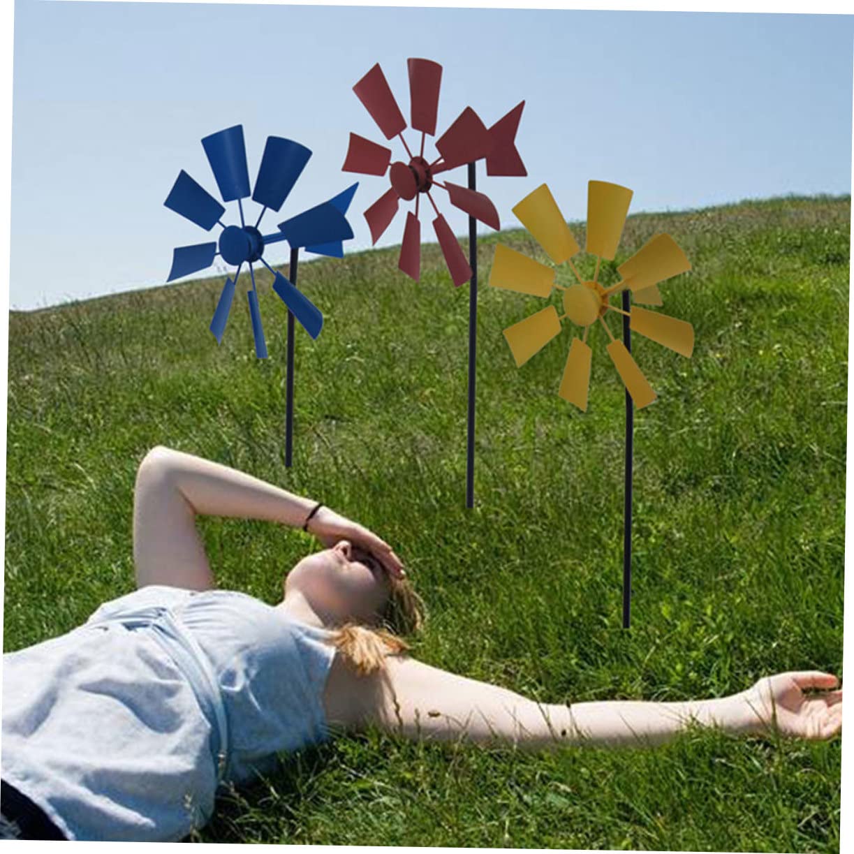 TOYANDONA 3stücke Metall Windmühle Gartenrotation Windspinner Für Außenbereich Landschaftsbau Rasendekoration Mit Flexiblen Und Haltbaren Materialien