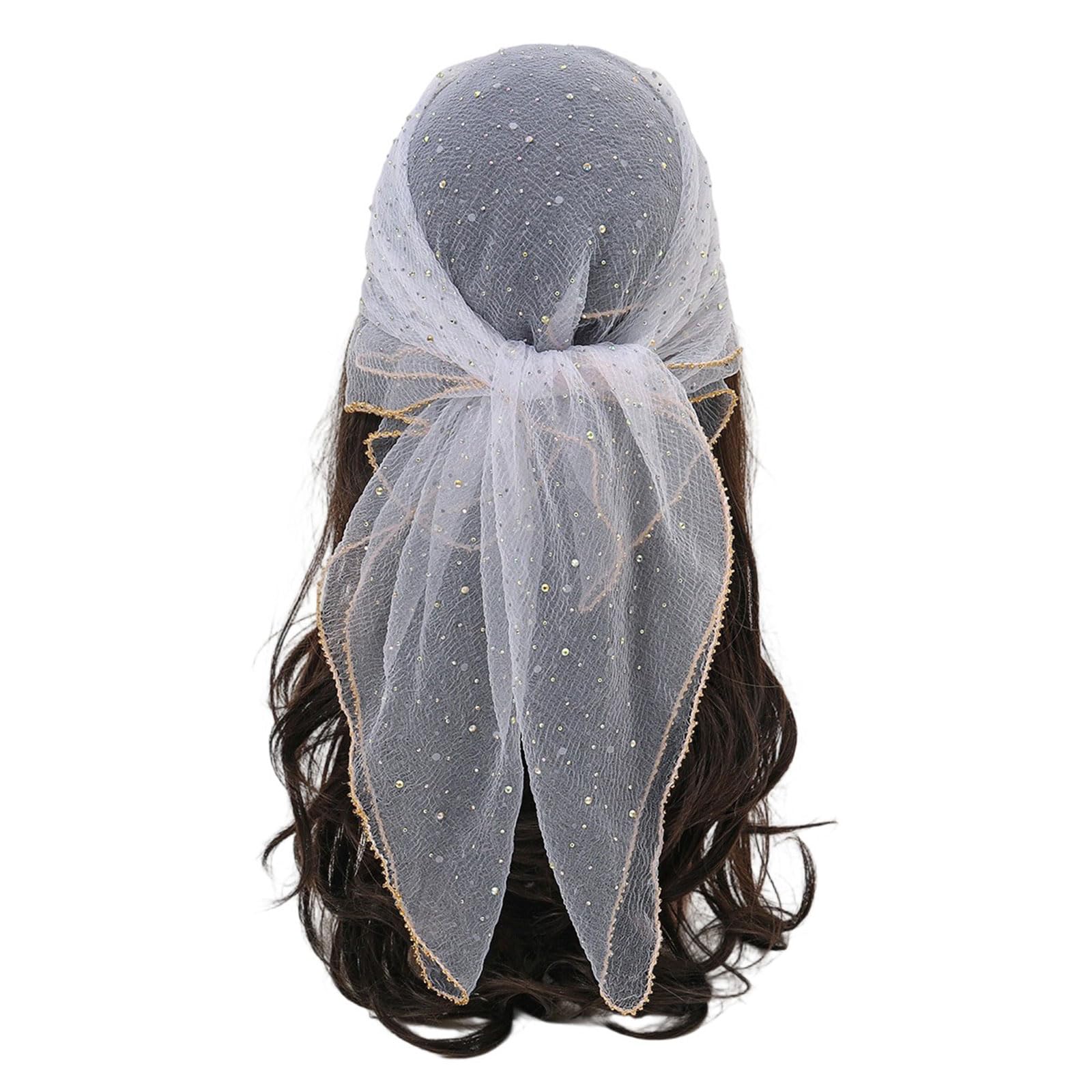 MICFENY Sparkling Gemstones Embellished Head Wrap Multiple Ways To Wear For Her Stylish Daily Wear