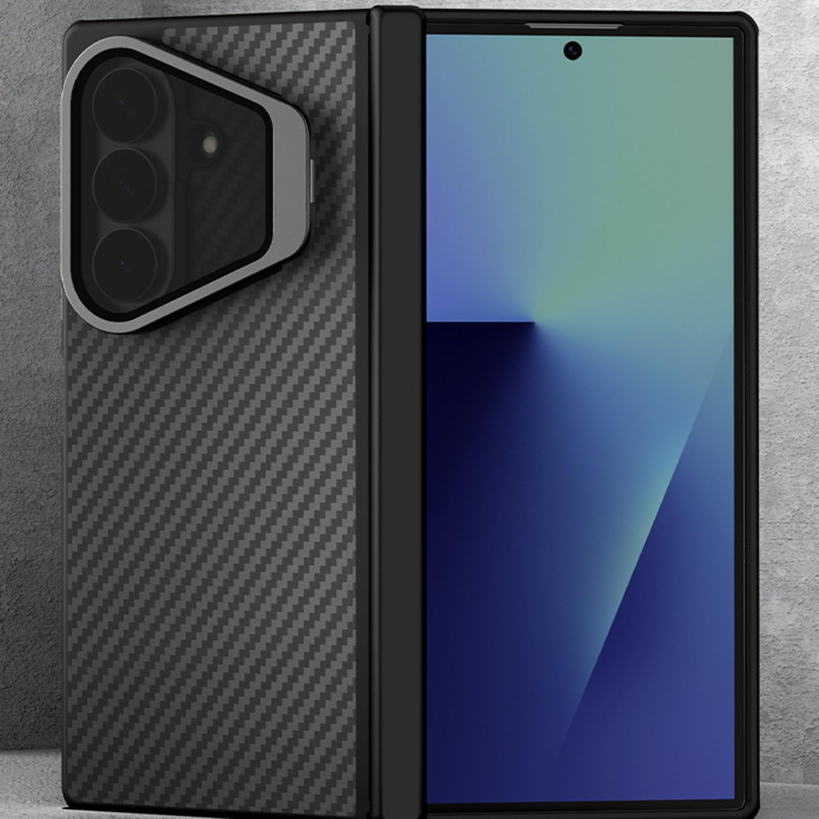 Custodia Magnetica For Samsung Galaxy Z Fold 8 Ultra, Vera Fibra Di | Flip Protezione fotocamera Funzione supporto Cover telefono Cerniera Guscio di ricarica wireless ammortizzante
