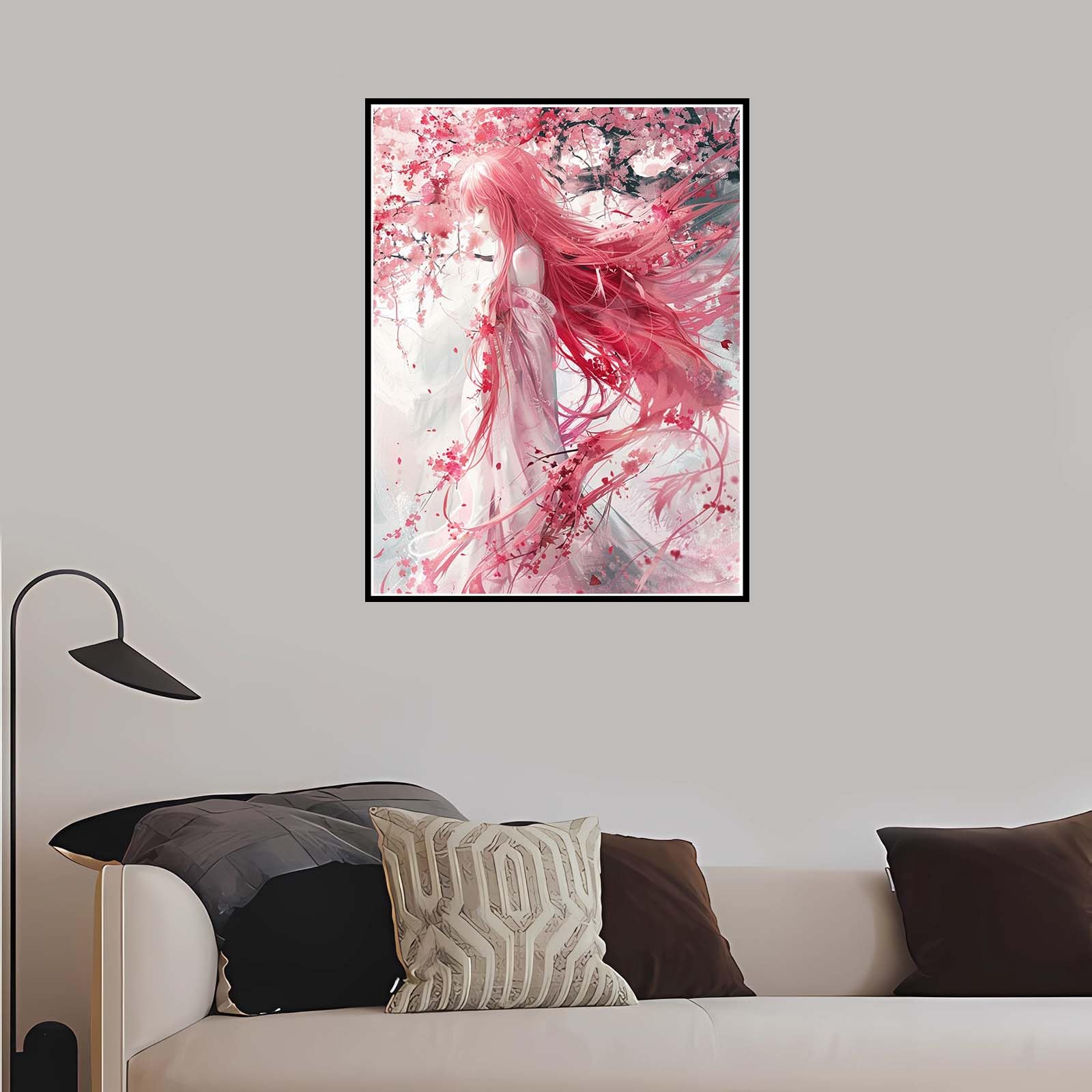 Dipingere con i Numeri per Adulti Ragazza,Dipingi Con i Numeri Bambini Hobby per Donne 6 7 8 9 anni,Cartone animato Painting by Numbers Kit Arte per Decorazione Della Casa con telaio 60x90 cm-DK684
