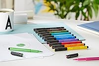 Vista 2 de Faber-Castell Art & Graphic Pitt Artist Pen Brush India Ink Pen, tonos básicos, juego de 12, para arte, manualidades, dibujo, bocetos, hogar