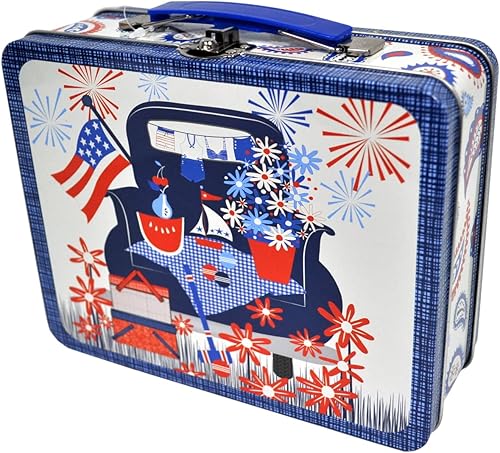 Riley Blake Designs Sandy Gervais - Fiambrera de metal vintage