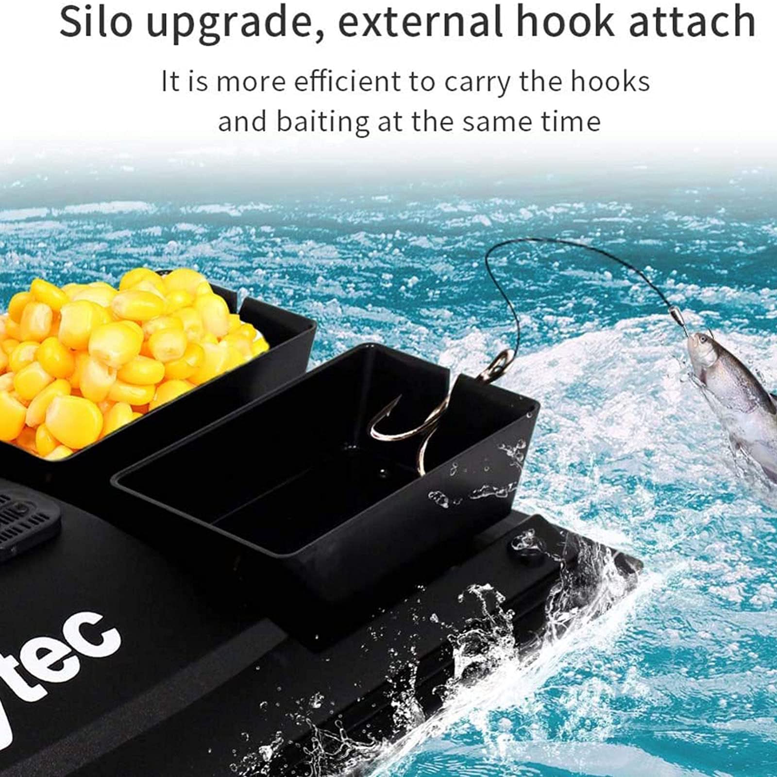 1.3Kg Carga Asistida Pesca Herramienta, Barco Cebador con Control Remoto, Barco Cebo Pesca Distancia Control Remoto 500m, Gran Capacidad 5200Mah Batería, Impermeable y anticolisión