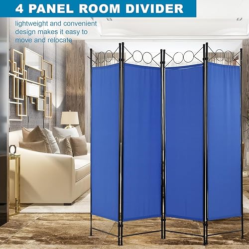 Miniatura 23 de Divisor de habitación, pantalla de privacidad plegable, 4 paneles, divisor de pared portátil, divisores de habitación para el hogar, oficina,