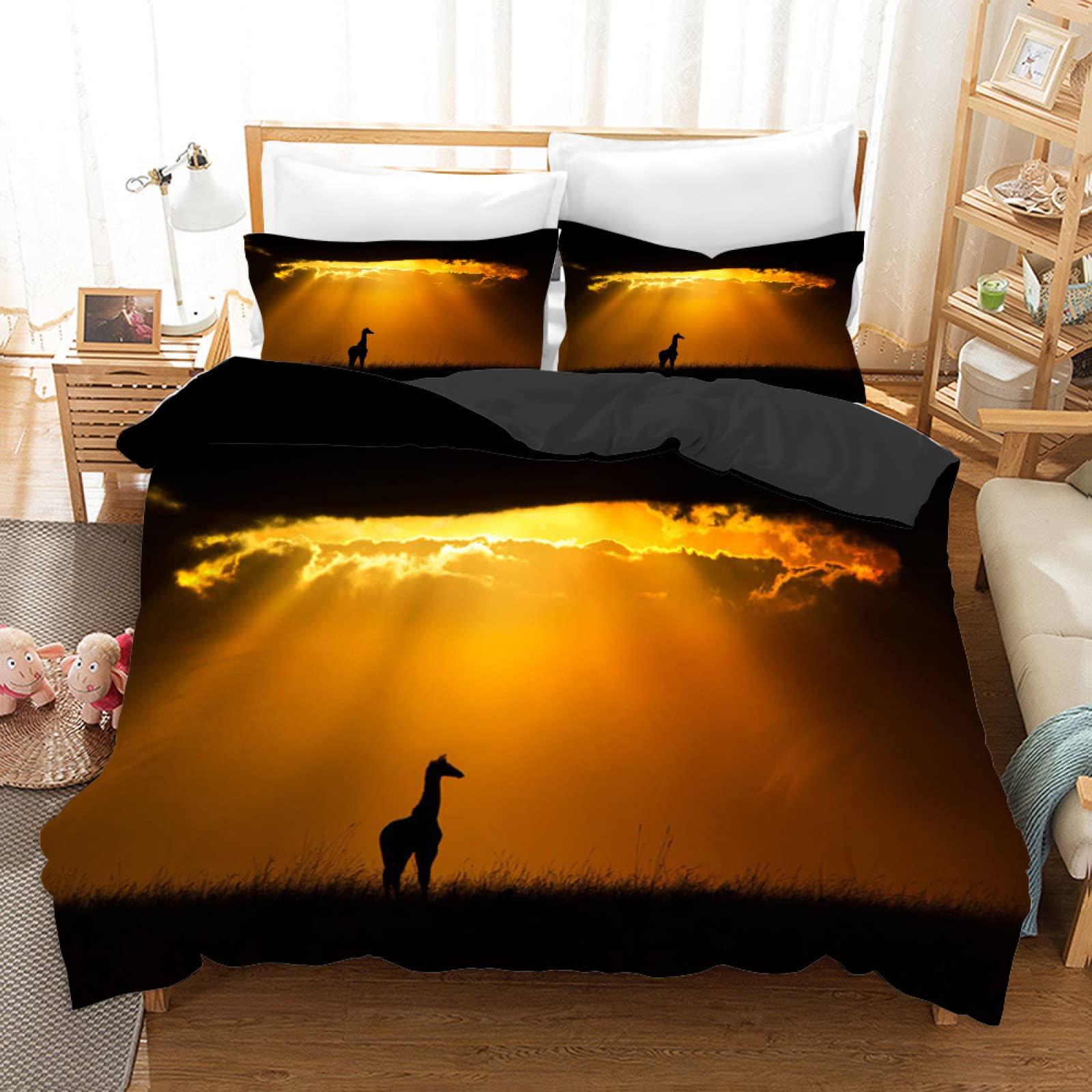Housse de couette 140x200 pour enfant et ado crée un nid douillet jaune