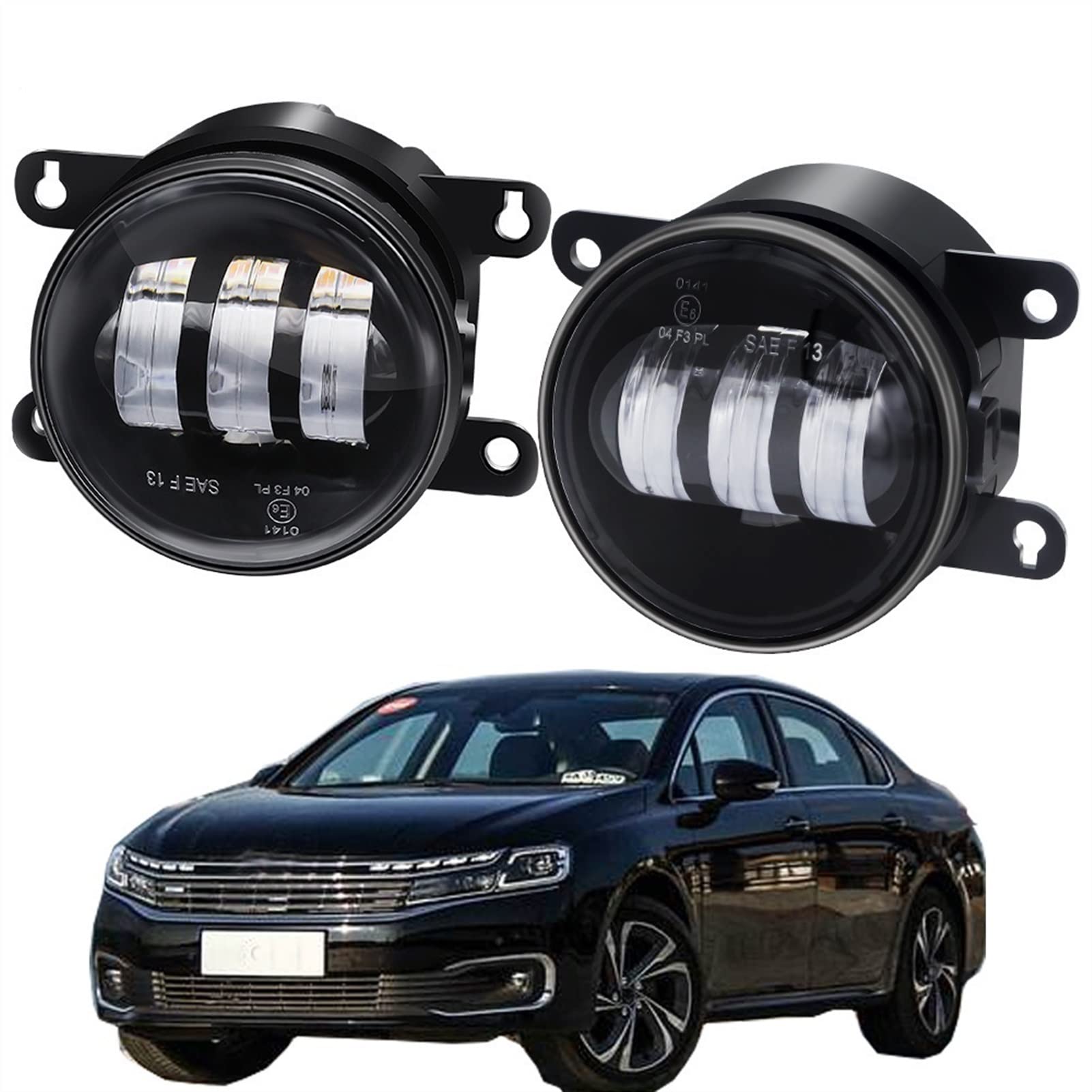 Montaż świetlny zespół H11 Bumper ŚWIATŁO Światło przeciwmgielne DRL 30W 6000LM 12V Dopasowany do Citroen. C6 TD. Saloon 2005-2015 Amber Biały Światła Przeciwmgielne (Color : Dual Color)