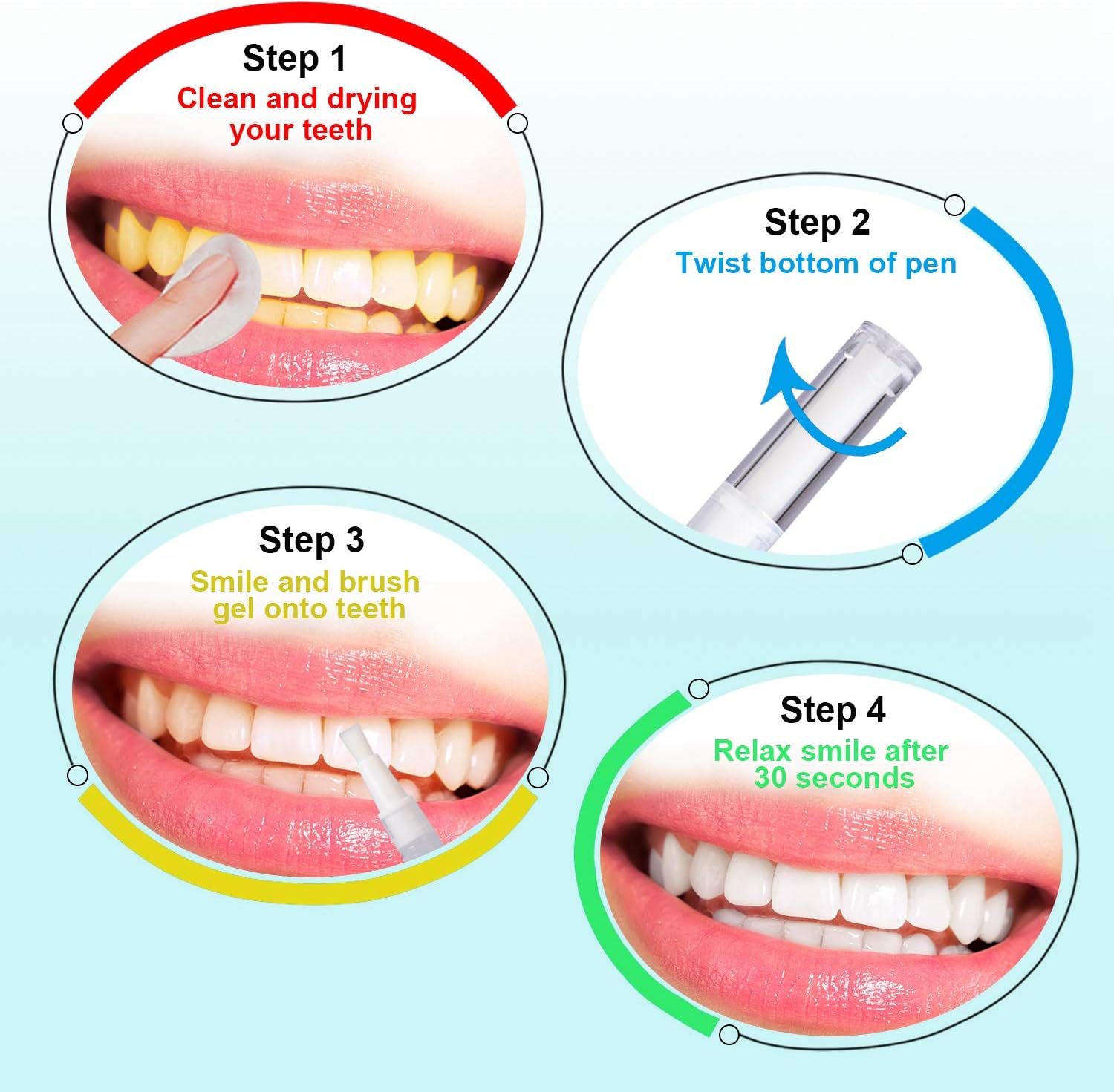 Teeth Whitening Pen 3 Pack, 35% Carbamide Peroxide, Effective, No Sensitivity, Easy to Use, Beautiful White Smile, Natural Mint Flavor