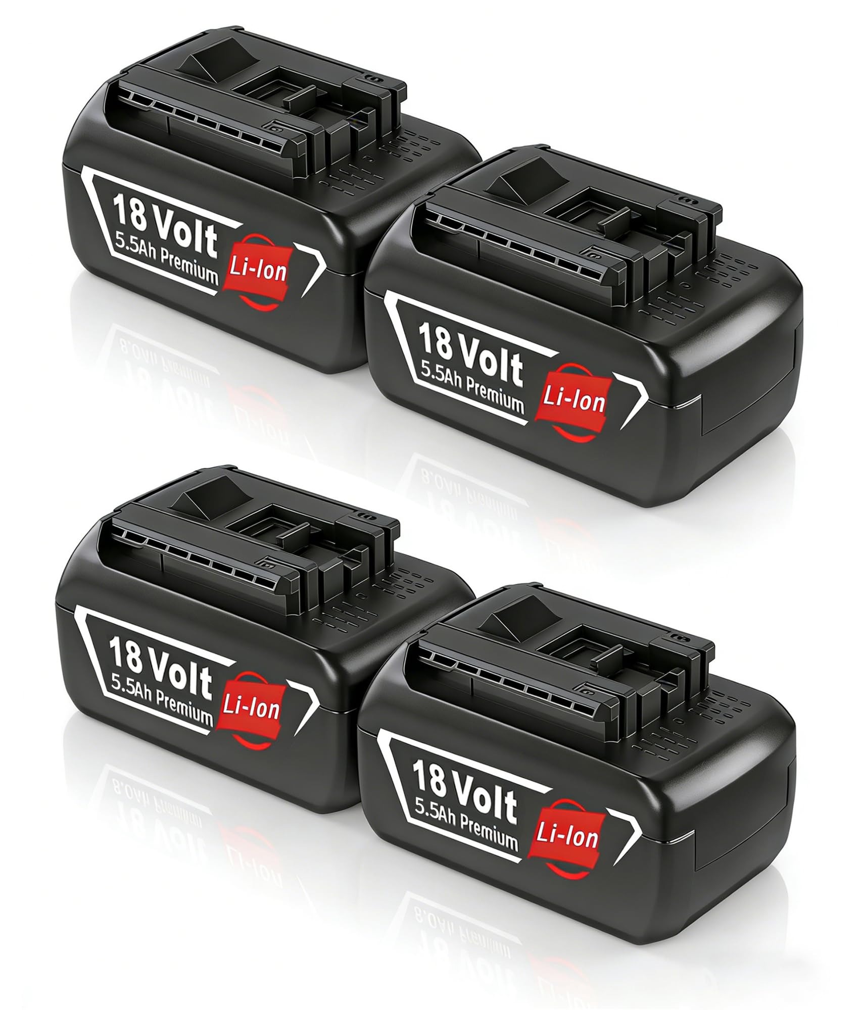4X 18V 5,5Ah/5500mAh Ersatz Li-Ionen-Akkus für Bosch 18V Li-Ionen-Akku BAT609 BAT609G BAT610G BAT611 BAT612 BAT618 BAT618G BAT619 BAT620 BAT619G BAT622 Akku-Ersatzteile