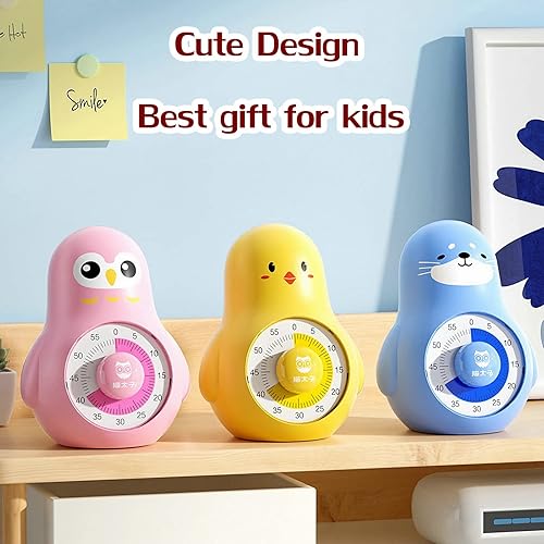 Miniatura 6 de NUOSWEK Bonito temporizador visual recargable, temporizador de cocina de cuenta regresiva de 60 minutos, temporizador de estudio silencioso para