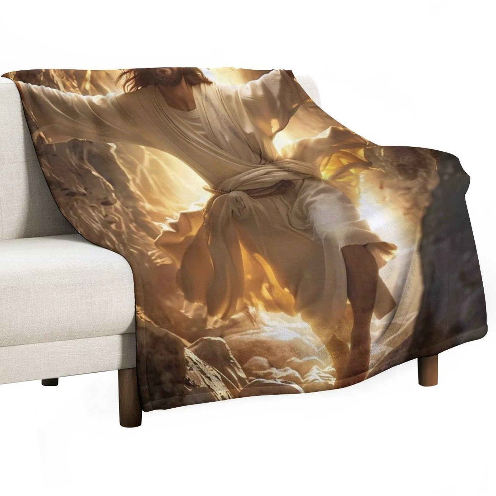 YHGSREUOH The Light of Resurrection 02 Flannel Blankets Fleece Soft Throw Lightweight Plush Gifts for Couch, Bed, Cozy Sofa Plush, Chair, Lovers 175x200cm(70x80in)