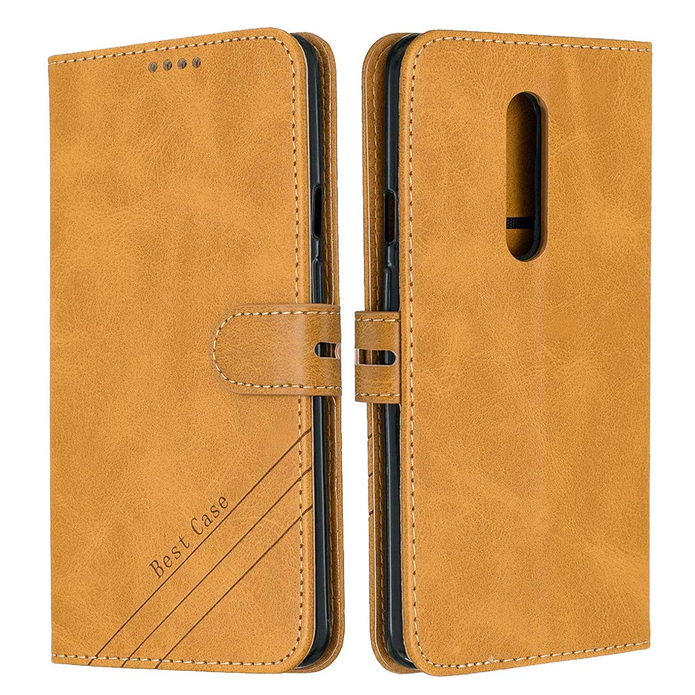 ISADENSER LG Stylo 5 Wallet Case LG Stylo 5 Case, Premium PU Leather Folio Flip Cover Vogue Business with Kickstand and Credit Slots Wallet Phone Case for LG Stylo 5 Retro Yellow HX