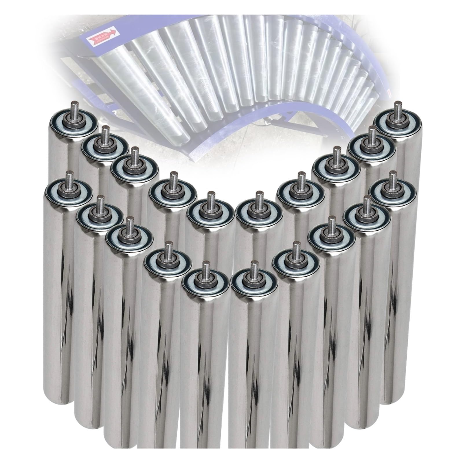 Rouleaux de convoyeur industriel en lot de 20 pour système de manutention