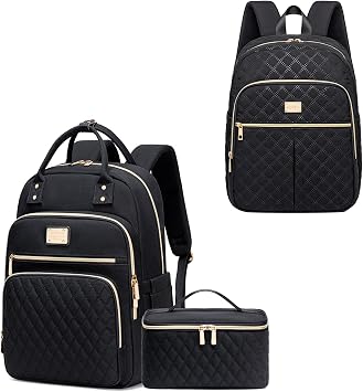 Weitars Laptop Backpack With Lunch Box And Lunch Backpack For Women 2 Pack
