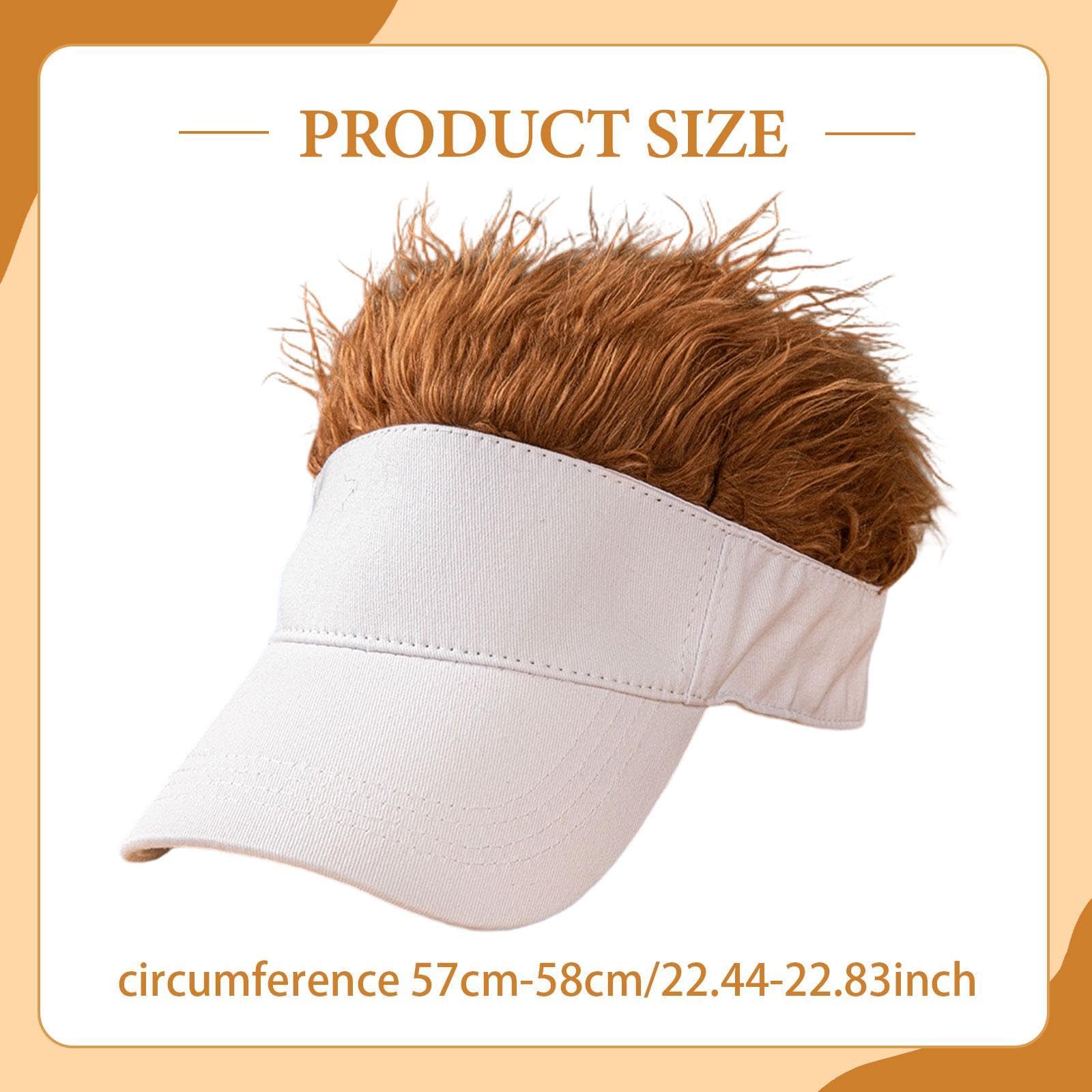 Cappellino Baseball Visiera Uomo Donna Creativo Parrucca Finta Regolabile Poliestere Accessorio Adatto per Sport All’aperto Eventi Cosplay C