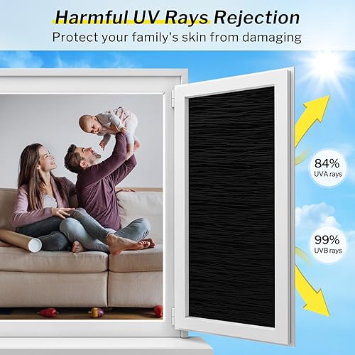 Miniatura 4 de rabbitgoo Película opaca total de privacidad para ventana, bloqueo de luz solar, para reducción de rayos UV, cubierta de ventana extraíble para