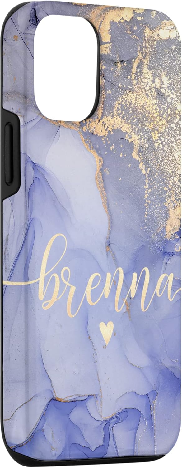 iPhone 12/12 Pro Brenna Letter B Initial Cute Purple Personalized Case