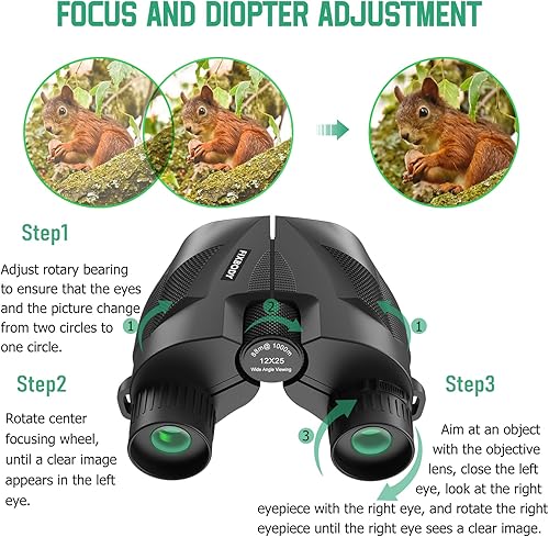 Miniatura 6 de Prismáticos compactos para deportes al aire libre y actividades de ocio, esenciales para adultos y niños, prismáticos de viaje para observación de