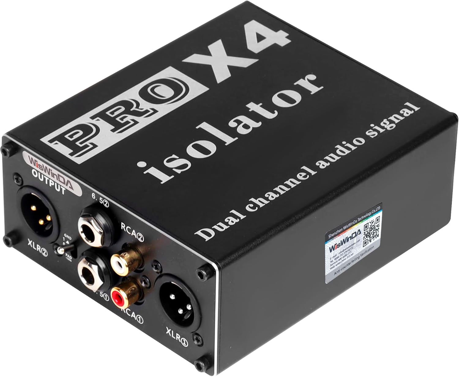 Multi Channels XLR RCA 1/4 6.35 1/8 3.5 Ground Loop Noise Isolator(No Reduce Bass) Gold Coating Audio Hum Eliminator Speaker Noise Filter Aluminum Shell for HIFI Stereo Audio Player (Black)