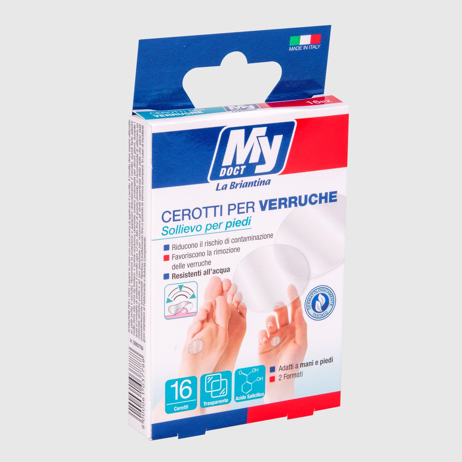 My Doct Cerotti per Verruche Impermeabili e Trasparenti, Doppia Misura ø 1.9 cm e ø 1.2 cm, 16 Pezzi