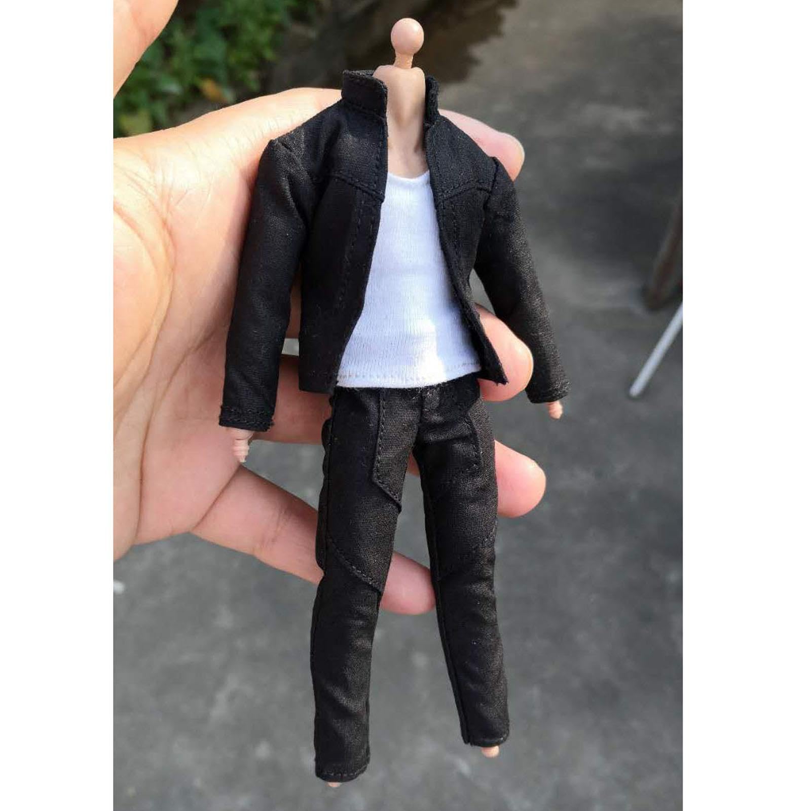 harayaa 3x Jacke, Hose, Weste, Kostüm im Maßstab 1:12, handgefertigte Puppenkleidung für 6-Zoll-Puppenmodelle