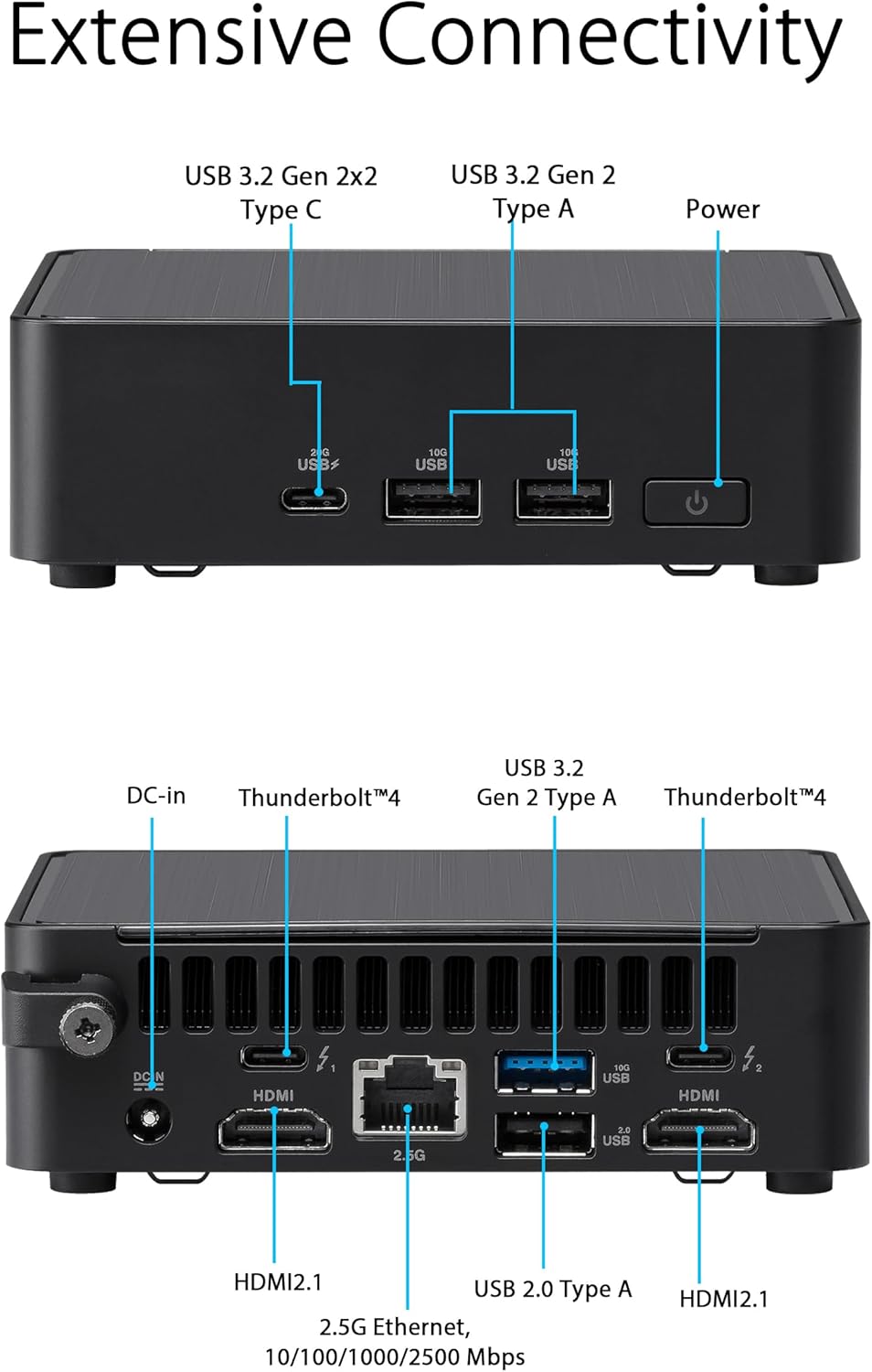 NUC 14 Pro NUC14RVKU7 Mini Desktop Computer/Mini PC/HTPC 14th Gen. Intel Core Ultra 7 Processor 155H,Intel Arc GPU,64 GB DDR5 RAM,2 TB SSD