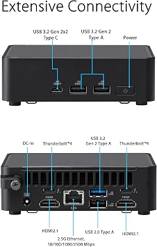 NUC 14 Pro NUC14RVHU5 Mini Desktop Computer/Mini PC/HTPC 14th Gen. Intel Core Ultra 5 Processor 125H,Intel Arc GPU (Slim, Barebone,NO RAM,SSD OS)