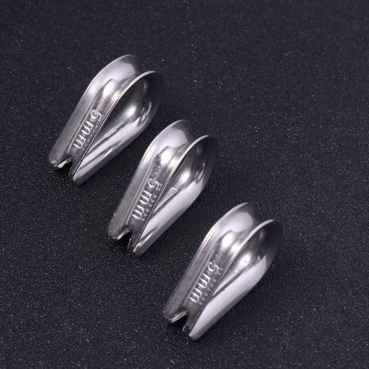 MUCKLILY 20pcs Rope Thimble Rigging Thimbles Thimble Eye Wire Rope Wire Rope Clamp and Thimble Kit Wire Rope Cable Clip Steel Wire Rope Clamps Wire Cable Thimble Steel Cable Thimble Silver
