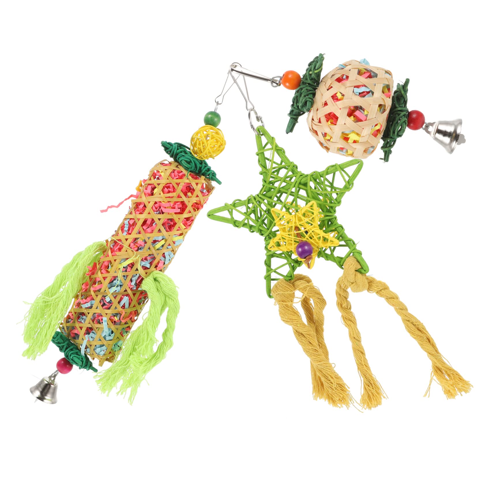 POPETPOP 9pièces Jouet pour Oiseaux Accessoires Colorés pour Perruches Et Perroquets Jouets à Mâcher Matériau Résistant pour Cage à Oiseaux