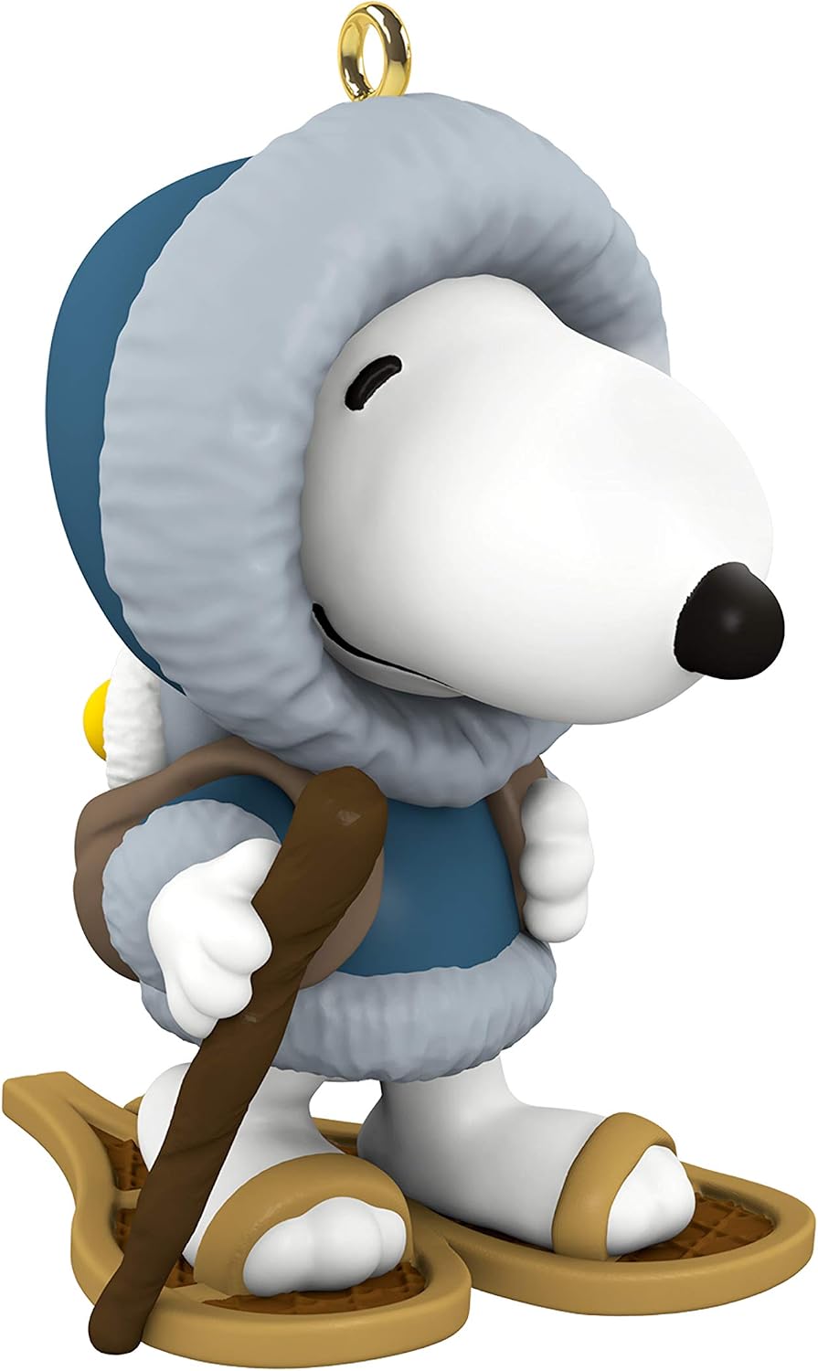 Hallmark Keepsake 0899QXM8367 Mini Christmas Ornament 2019 Year Dated Peanuts Winter Fun With Snoopy Snowshoeing Miniature, 1.04"