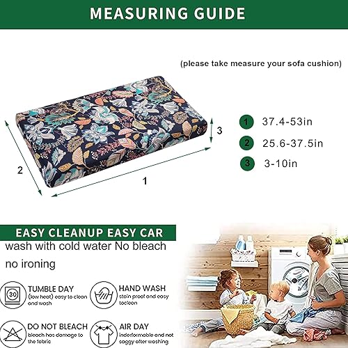 Miniatura 5 de GOSTADY Fundas de cojín elásticas para sofá, fundas de cojín individuales estampadas, fundas de cojín de repuesto suaves y flexibles, protector de