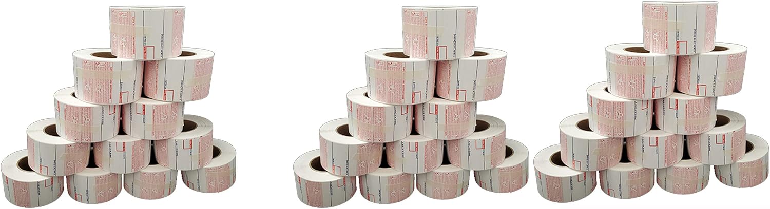 Aquos CAS Printing Scale Labels 8060 – Direct Thermal Rectangular Blank Scale Paper | Printing Labels for CAS Scales | Label Paper for Printer | Strong Adhesive | Smudge-Free | 12 Rolls