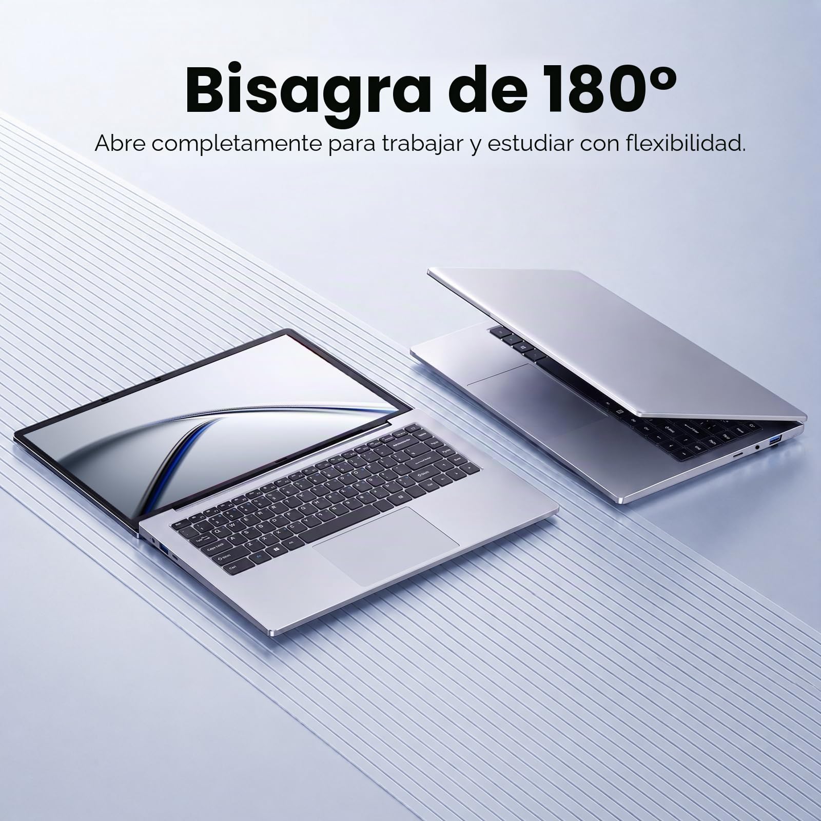 Kayoote Portátil 14,1'' Win 11 Pro, Intel Pentium J3710 Quad-Core hasta 2,64GHz, 8GB RAM, SSD M.2 128GB, Pantalla HD, Bisagra 180°, USB 3.0, Mini HDMI, Cámara, Ligero para Trabajo y Estudio