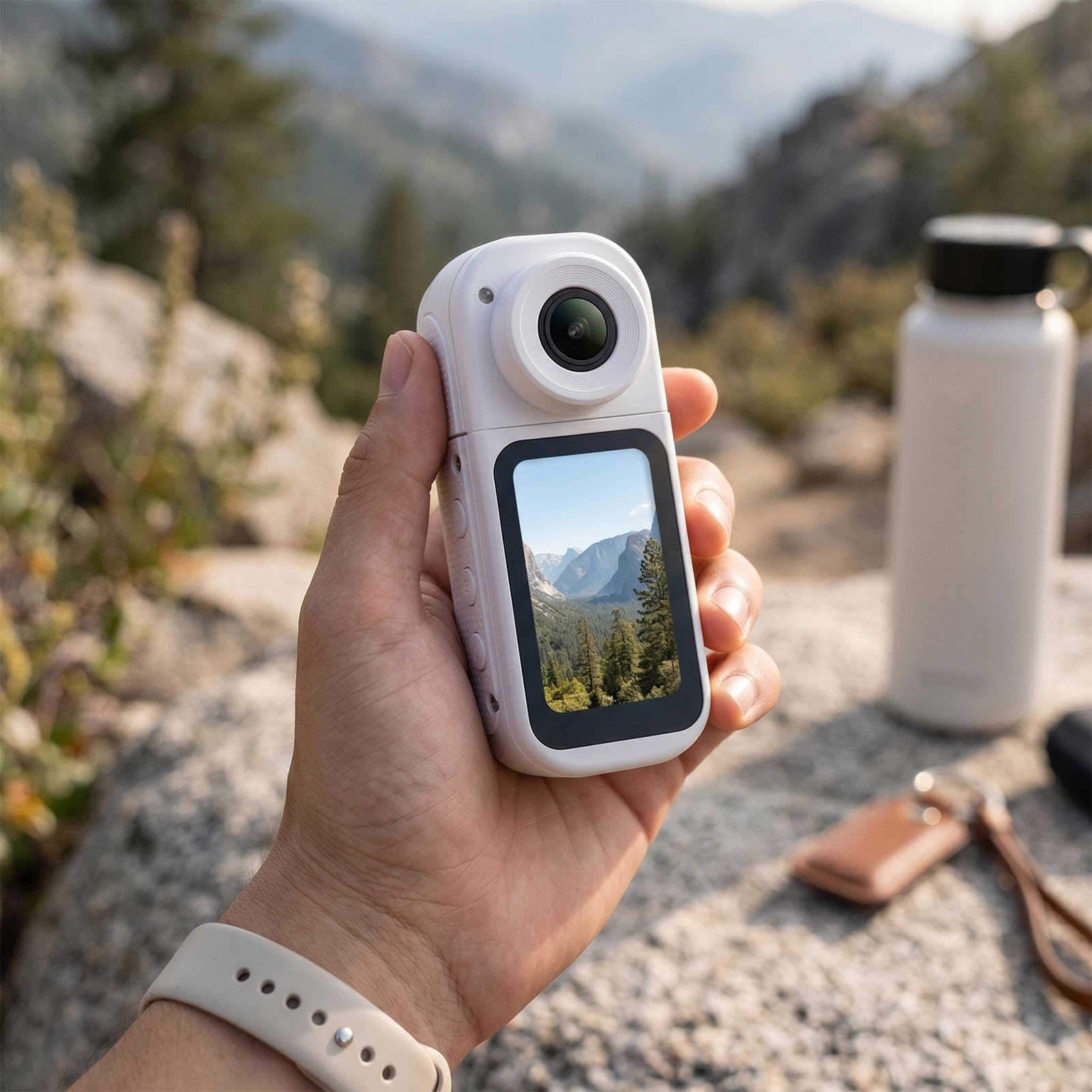 EMUKOEP Action Camera 2.7K con modalità Notturna e Obiettivo Ruotabile a
