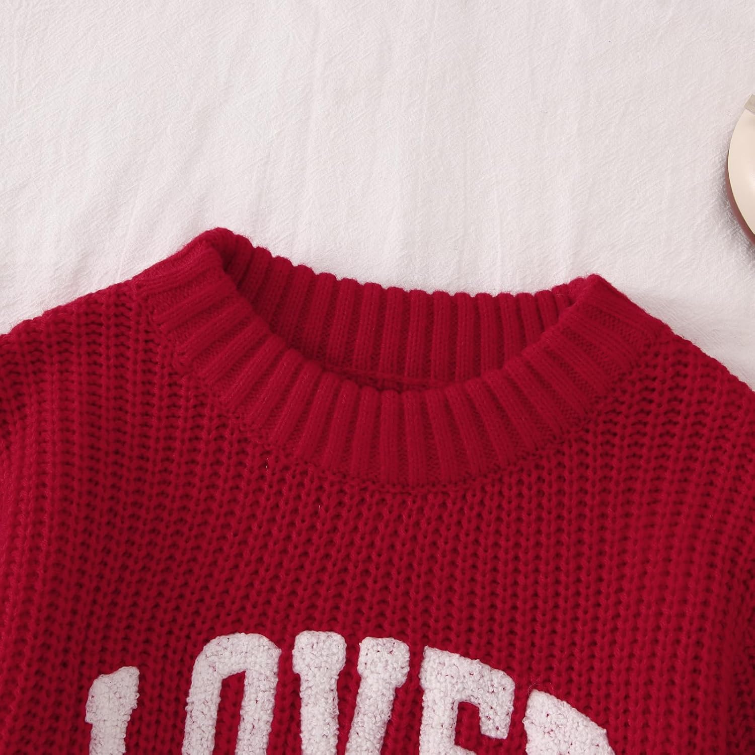 Valentines Sweater for Toddler Baby Girl Boy Lover Letter Embroidery Knit Pullover Tops Holiday Outfits Clothes - Image 5