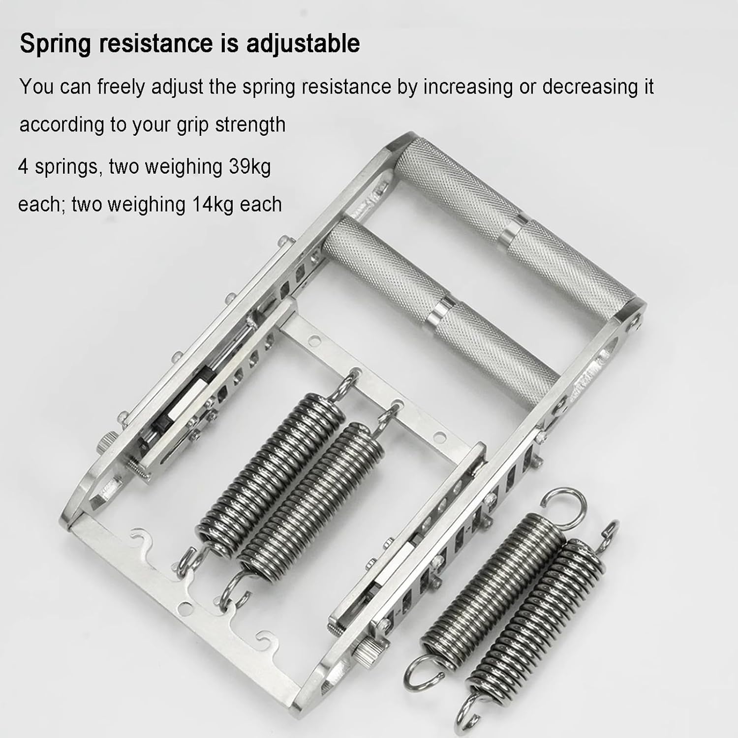 Hand Grip Strength Tester, Stainless Steel Spring Gripper, Digital Hand Dynamometer 330 Lbs, with 4 High Strength Spring, Parallel Hand Trainer, Non-Slip Handles, Finger/Wrist/Forearm Muscle Training
