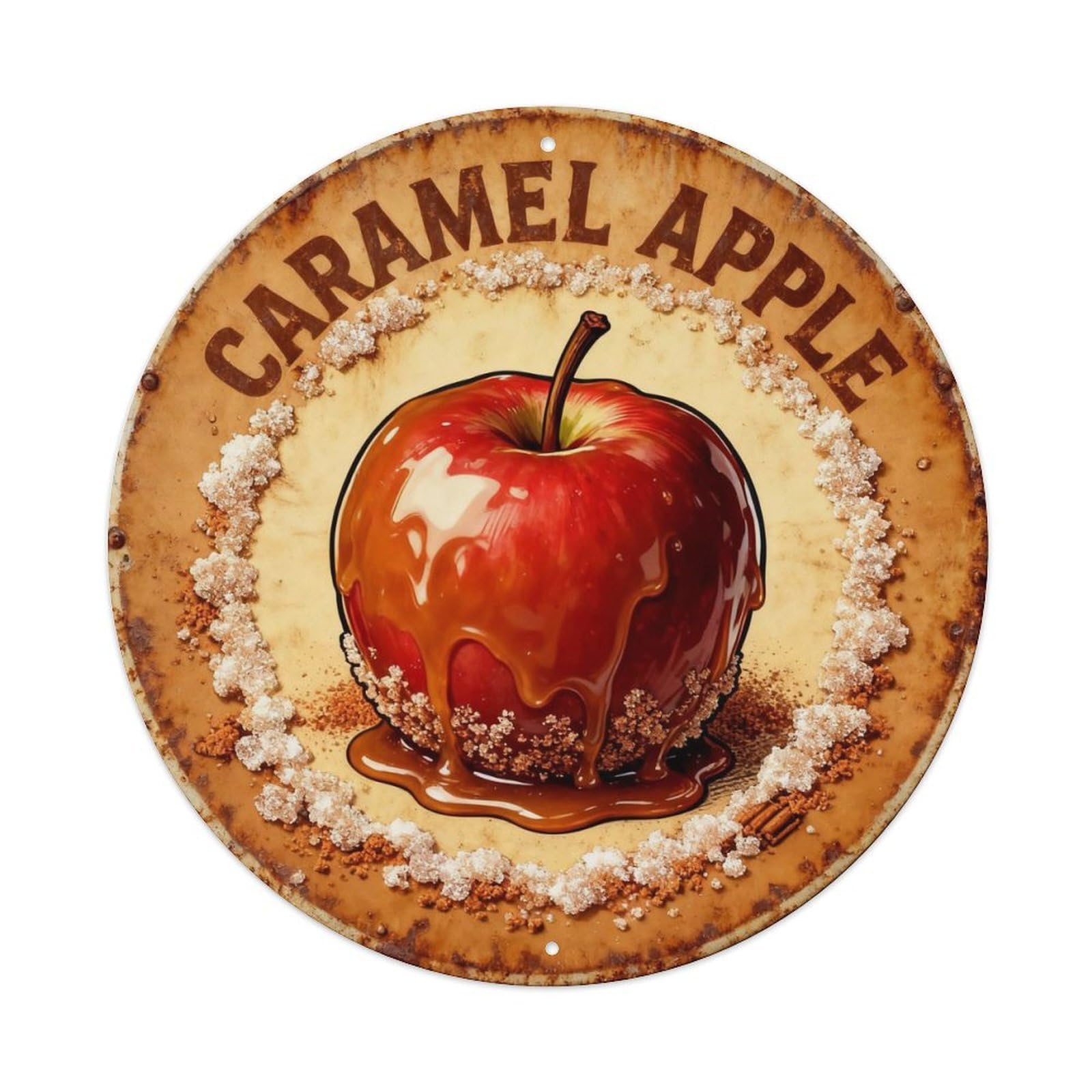 Caramel Apple Vintage Tin Sign Metal Tin Sign Plaque