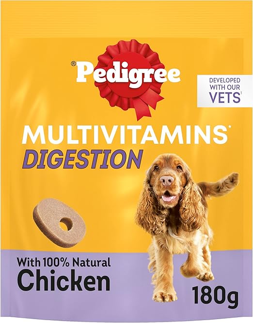 Pedigree Multivitamins Digestion, 30 Soft Chew Supplements for Dogs