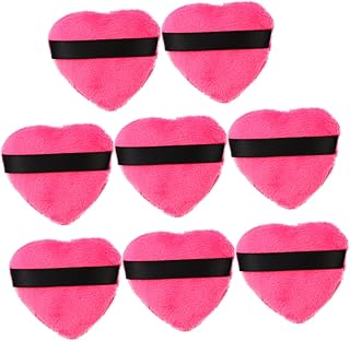 Beavorty 16 Peças Fita De Coração Fitas De Seda Fita De Seda Maquiagem Sopro De Pó De Maquiagem Sopro De Pó Com Fita Sopro Compacto Sopro De Maquiagem Facial Sopro De Pó Facial Amor Sopro